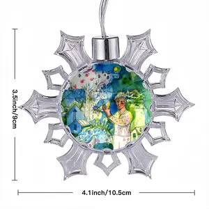 Boy With Bird Christmas Pendant (Transparent Snowflake)