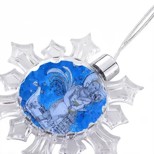 Drawing Ink - Blue Diva Christmas Pendant (Transparent Snowflake)