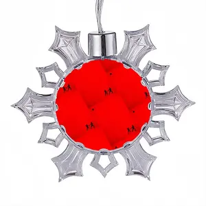 Deep Red (Decomposition) Christmas Pendant (Transparent Snowflake)