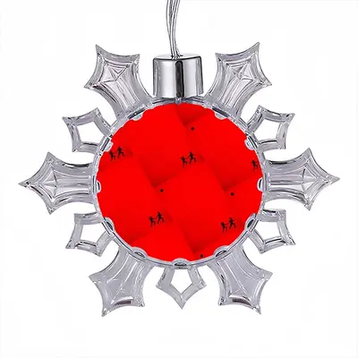 Deep Red (Decomposition) Christmas Pendant (Transparent Snowflake)