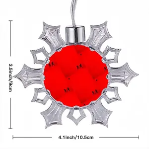 Deep Red (Decomposition) Christmas Pendant (Transparent Snowflake)