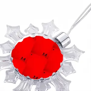 Deep Red (Decomposition) Christmas Pendant (Transparent Snowflake)