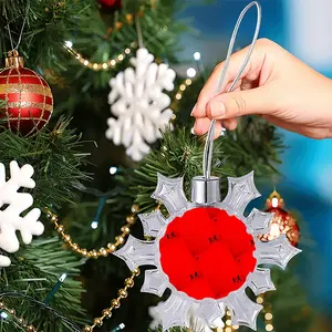 Deep Red (Decomposition) Christmas Pendant (Transparent Snowflake)