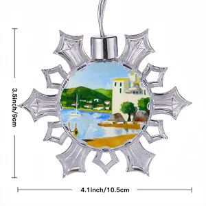 Cadaques (Spain) Christmas Pendant (Transparent Snowflake)