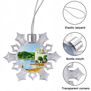 Cadaques (Spain) Christmas Pendant (Transparent Snowflake)