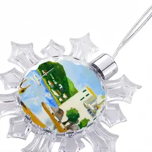 Cadaques (Spain) Christmas Pendant (Transparent Snowflake)