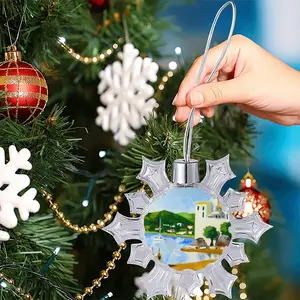 Cadaques (Spain) Christmas Pendant (Transparent Snowflake)