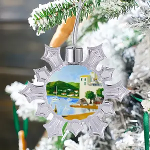 Cadaques (Spain) Christmas Pendant (Transparent Snowflake)