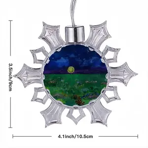 Setting Sun Illuminating Blossoming Beauty Iv Christmas Pendant (Transparent Snowflake)