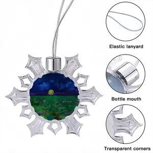 Setting Sun Illuminating Blossoming Beauty Iv Christmas Pendant (Transparent Snowflake)