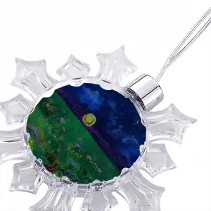 Setting Sun Illuminating Blossoming Beauty Iv Christmas Pendant (Transparent Snowflake)