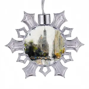 Another Rainy Day Over Manhattan Christmas Pendant (Transparent Snowflake)