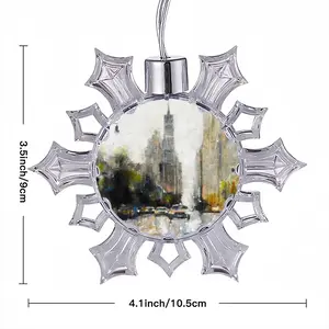 Another Rainy Day Over Manhattan Christmas Pendant (Transparent Snowflake)