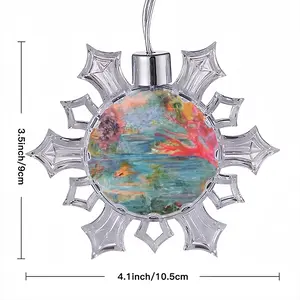 Alligator In Plastic River Christmas Pendant (Transparent Snowflake)