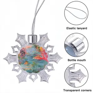 Alligator In Plastic River Christmas Pendant (Transparent Snowflake)