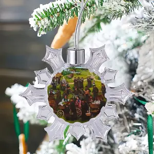 Jewish Market In The Shtetl Christmas Pendant (Transparent Snowflake)