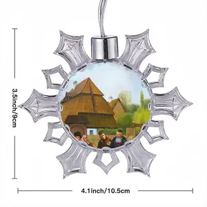 Klezmers In Shtetl Christmas Pendant (Transparent Snowflake)