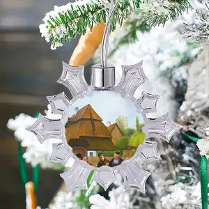 Klezmers In Shtetl Christmas Pendant (Transparent Snowflake)