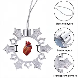 I Love You Christmas Pendant (Transparent Snowflake)