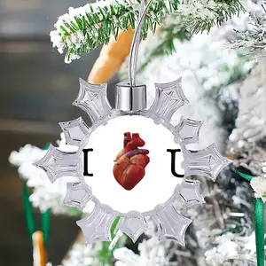 I Love You Christmas Pendant (Transparent Snowflake)