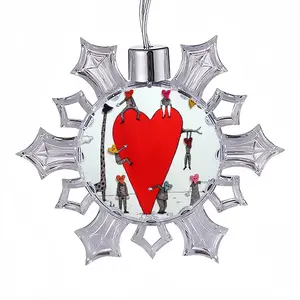 Love Is All Around Christmas Pendant (Transparent Snowflake)