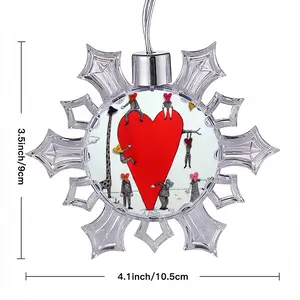 Love Is All Around Christmas Pendant (Transparent Snowflake)