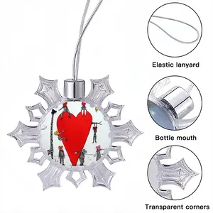 Love Is All Around Christmas Pendant (Transparent Snowflake)