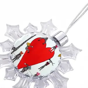 Love Is All Around Christmas Pendant (Transparent Snowflake)