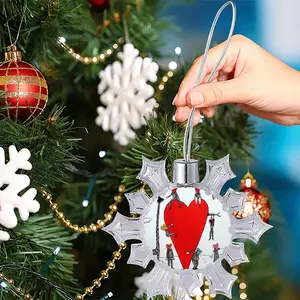 Love Is All Around Christmas Pendant (Transparent Snowflake)