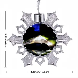 Deer In The Headlights Christmas Pendant (Transparent Snowflake)