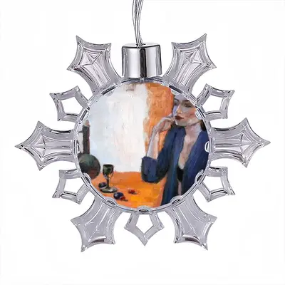 What Is The Woman Thinking Christmas Pendant (Transparent Snowflake)