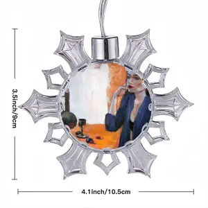 What Is The Woman Thinking Christmas Pendant (Transparent Snowflake)