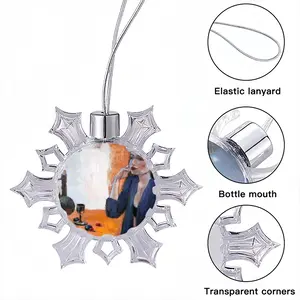 What Is The Woman Thinking Christmas Pendant (Transparent Snowflake)