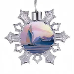 Soft Purple Sea Christmas Pendant (Transparent Snowflake)