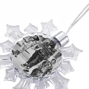 Black Fathers Matter Christmas Pendant (Transparent Snowflake)