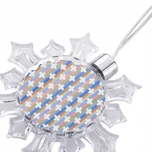 White Crosses Christmas Pendant (Transparent Snowflake)