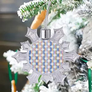 White Crosses Christmas Pendant (Transparent Snowflake)