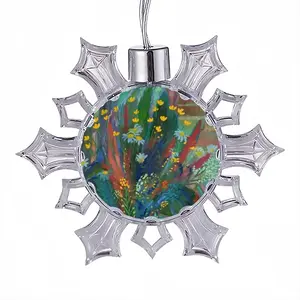 A Bouquet Of Wild Flowers In The Evening Christmas Pendant (Transparent Snowflake)