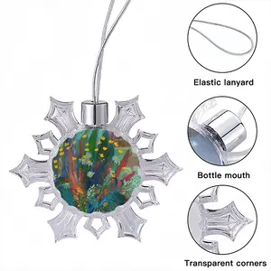 A Bouquet Of Wild Flowers In The Evening Christmas Pendant (Transparent Snowflake)