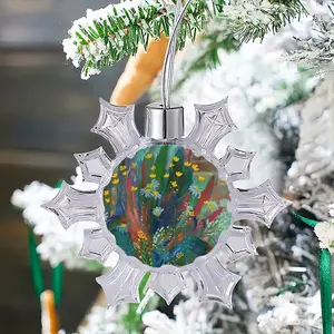 A Bouquet Of Wild Flowers In The Evening Christmas Pendant (Transparent Snowflake)