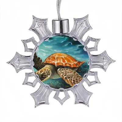 Caribbean Turtle Ii Christmas Pendant (Transparent Snowflake)