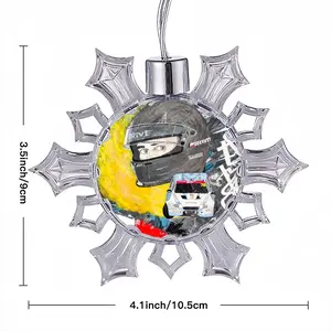 No Risk No Drift - Sport Auto Formula One Man People Christmas Pendant (Transparent Snowflake)