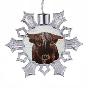 Bull - Red Bull Taurus Animals Buffalo Wild Christmas Pendant (Transparent Snowflake)