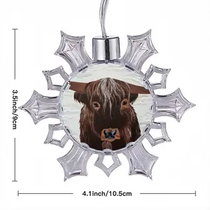 Bull - Red Bull Taurus Animals Buffalo Wild Christmas Pendant (Transparent Snowflake)