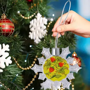 Raspberry Christmas Pendant (Transparent Snowflake)