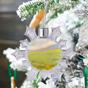 Flower Field Christmas Pendant (Transparent Snowflake)