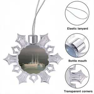 Sailboats In St Marie De La Mer Christmas Pendant (Transparent Snowflake)