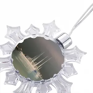 Sailboats In St Marie De La Mer Christmas Pendant (Transparent Snowflake)