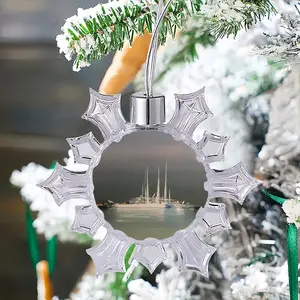 Sailboats In St Marie De La Mer Christmas Pendant (Transparent Snowflake)