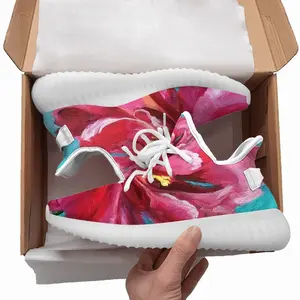 Men Bright Pink Peony Flower Acrylic Y350V1 Casual Sneakers